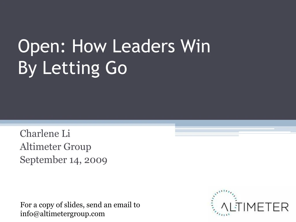 open how leaders win by letting go
