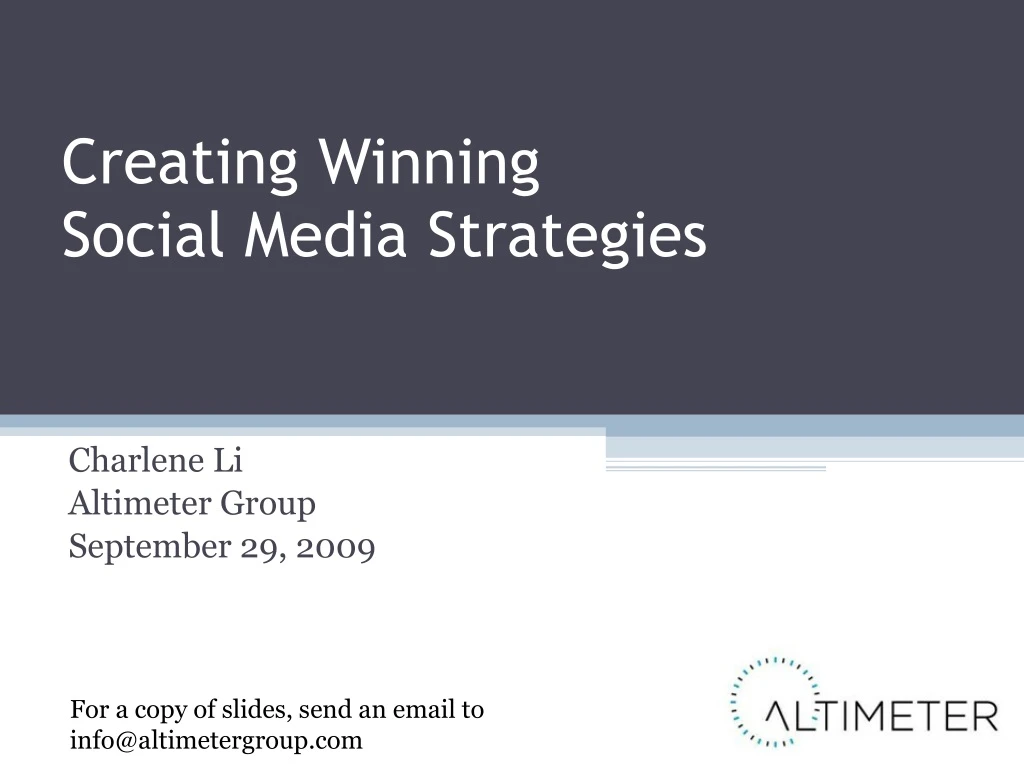 creating winning social media strategies