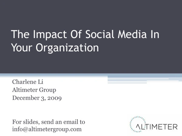 The Role Of Social Media In The Organization