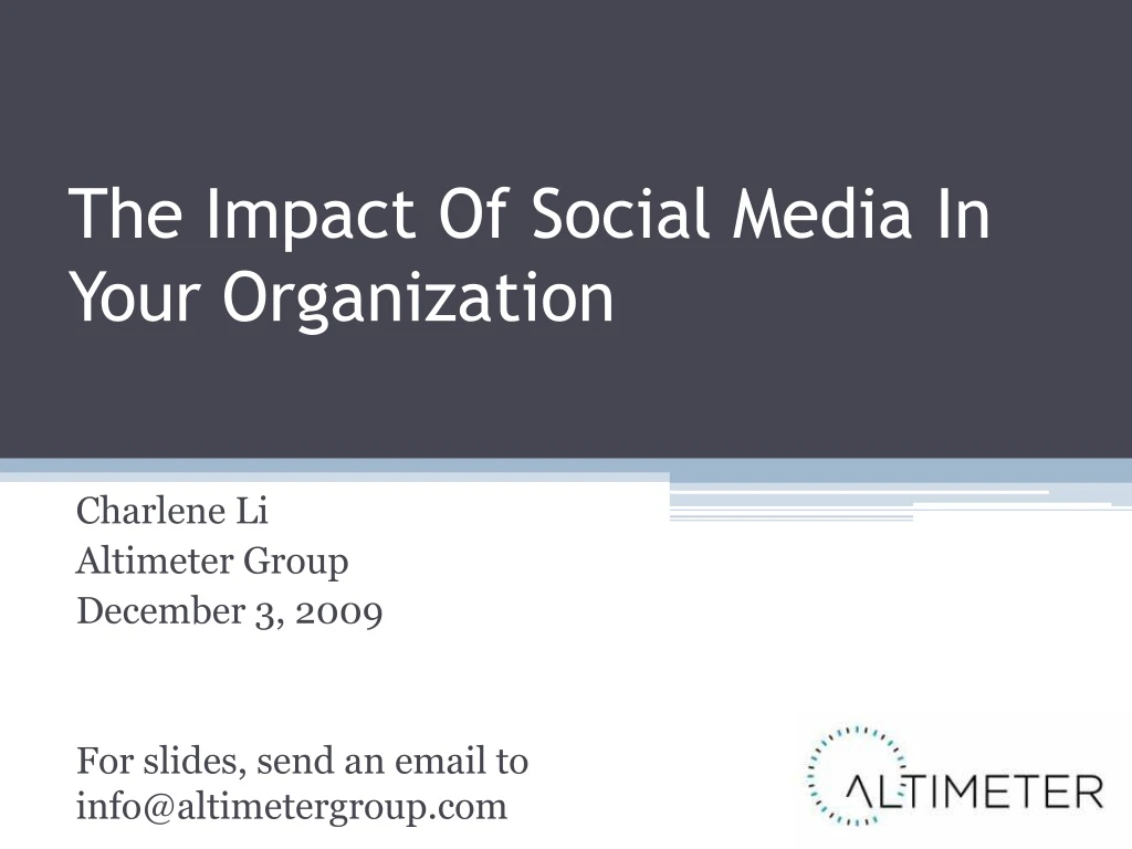 the impact of social media in your organization