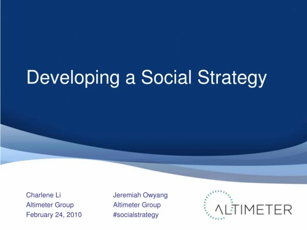 Developing A Social Strategy Webinar