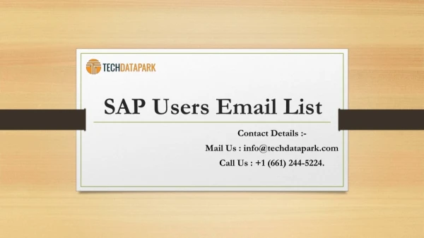 SAP Users Email List | SAP Customer Mailing Address Database