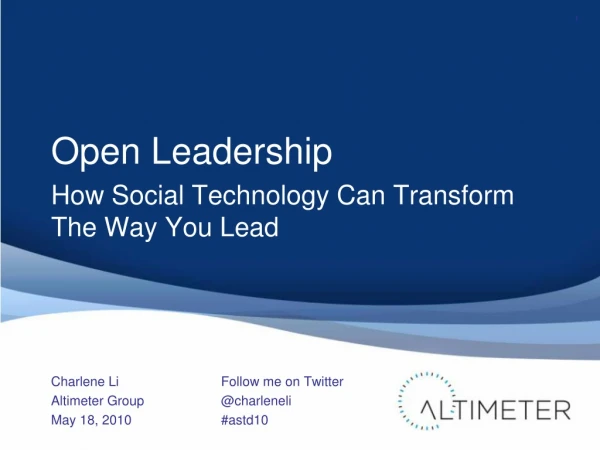ASTD Keynote on Open Leadership
