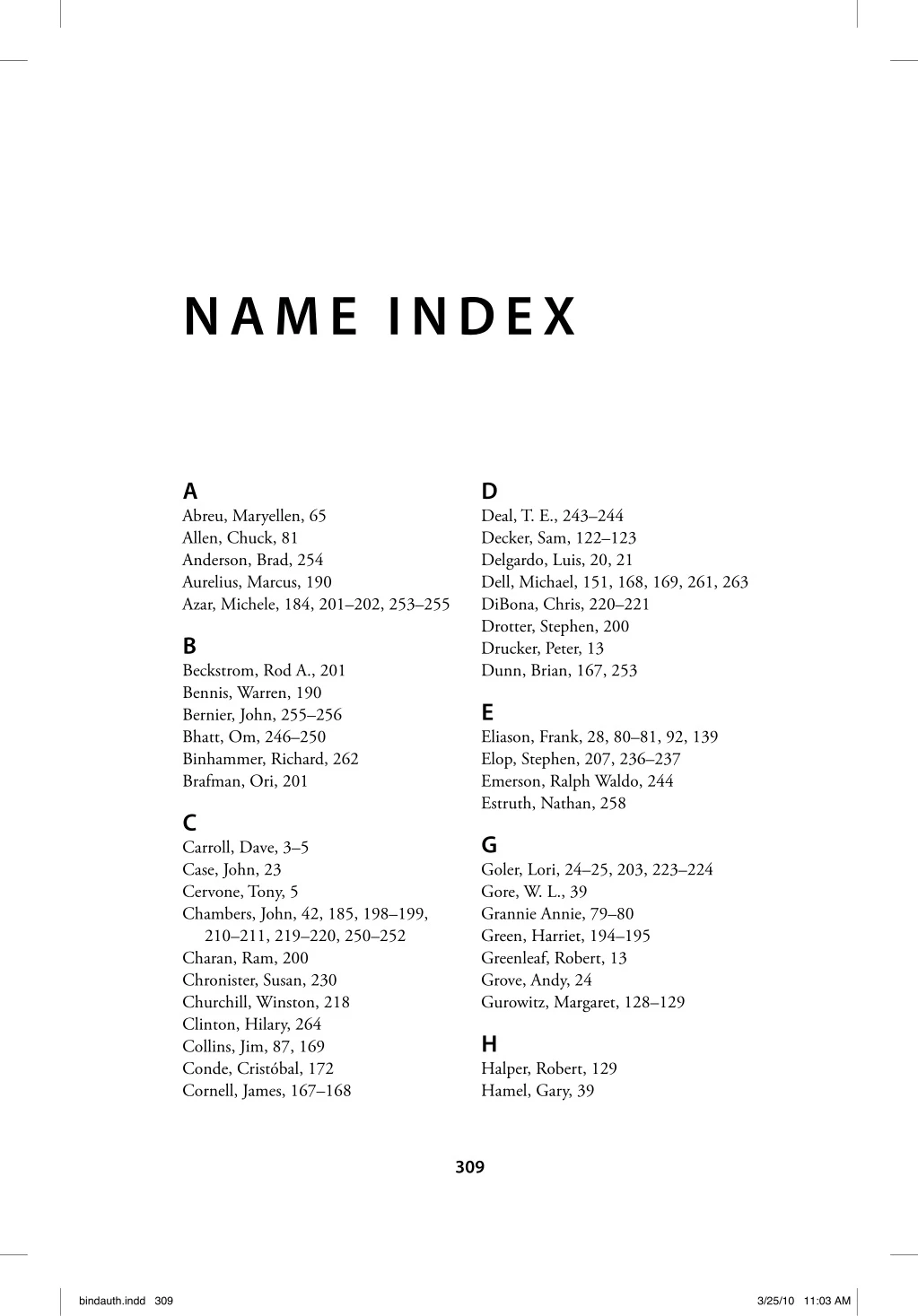 name index