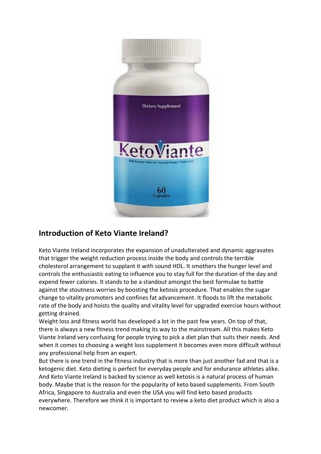 introduction of keto viante ireland keto viante