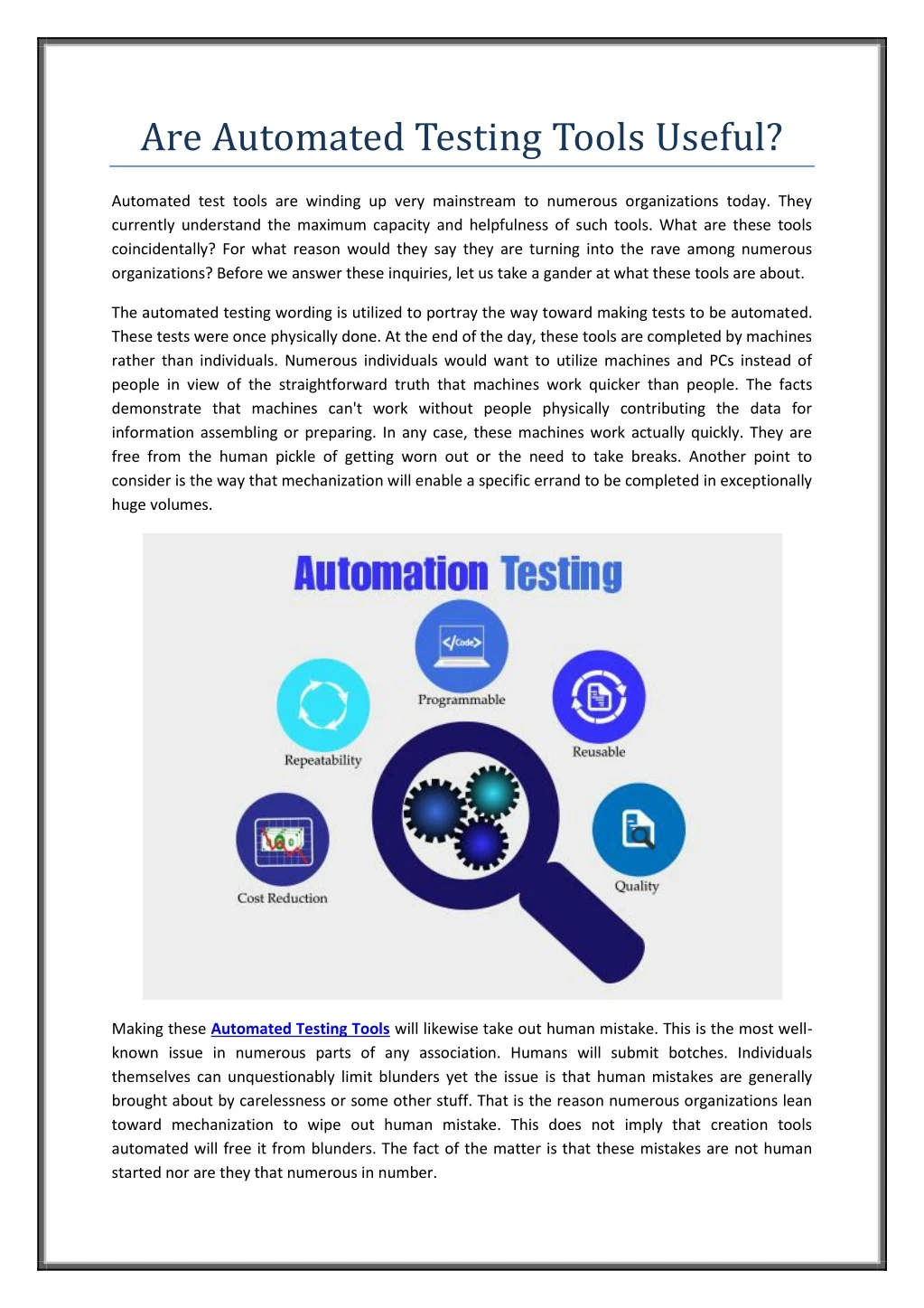 are automated testing tools useful