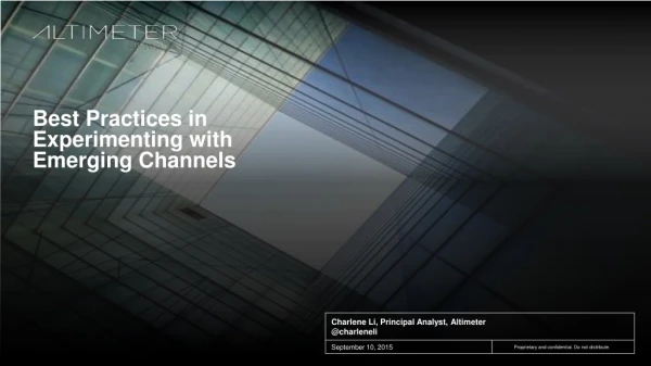 Best Practices in Experimenting with Existing Channels - Omni Digital