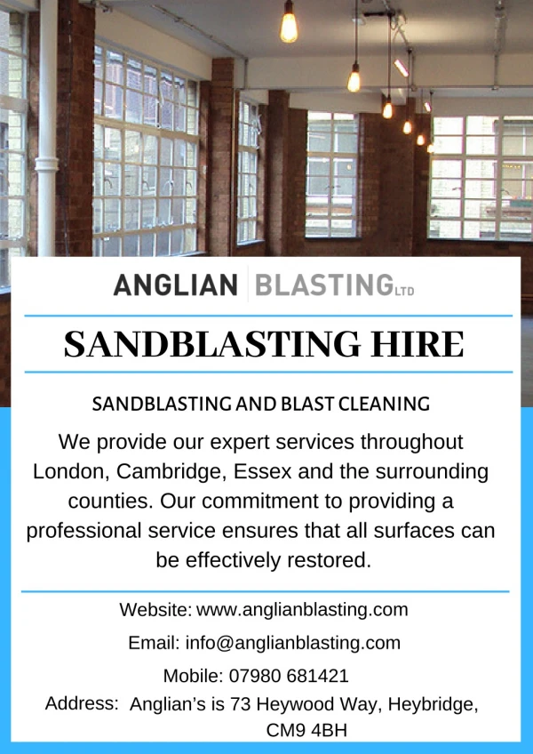 Mobile Sandblasting Hire In Essex