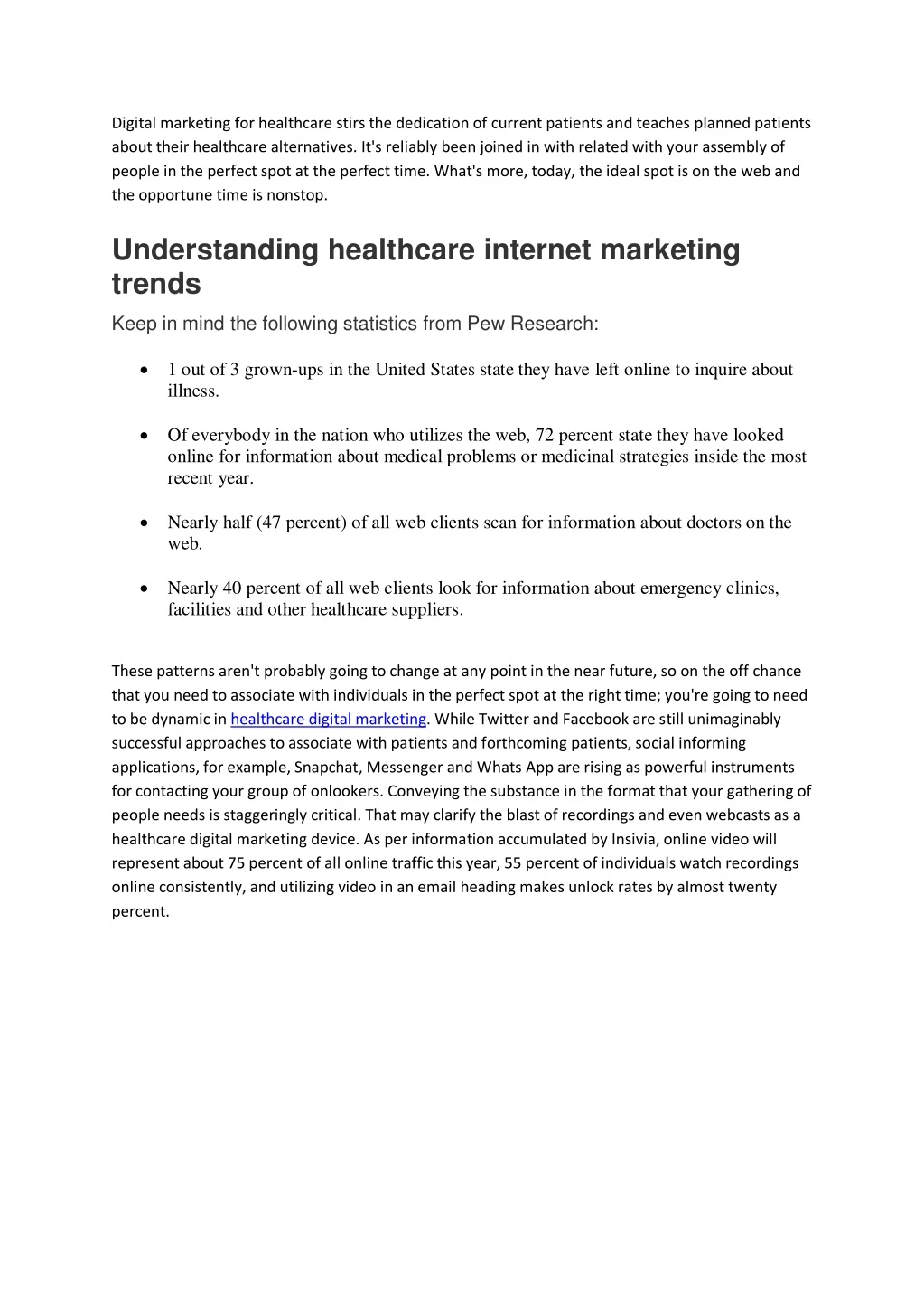 digital marketing for healthcare stirs