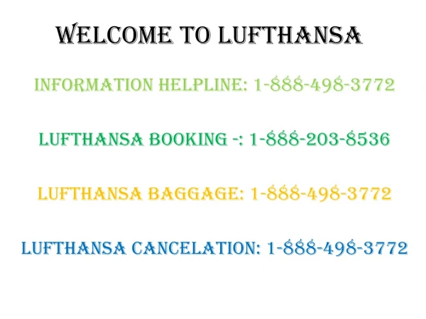 Lufthansa Airlines Reservations | Manage Booking