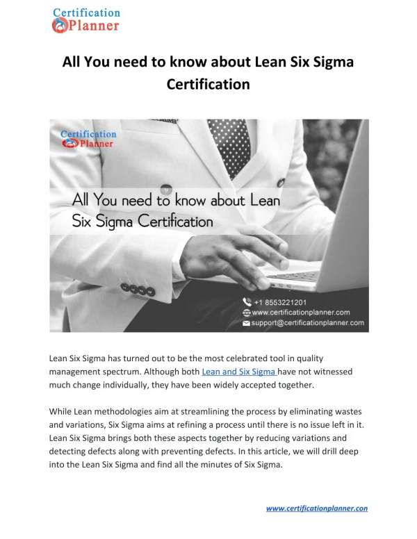 All You Need to Know About Lean Six Sigma Certification
