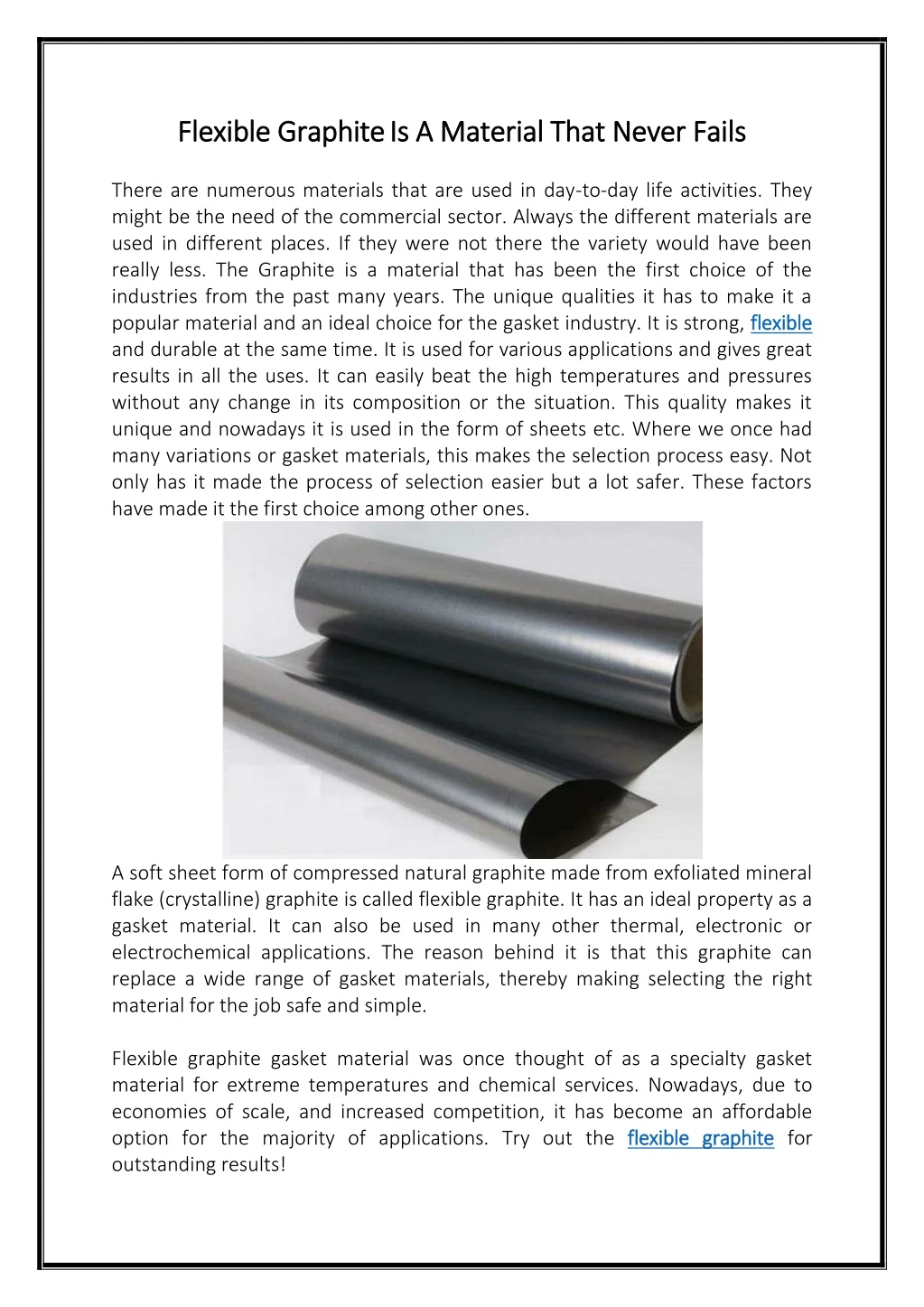 flexible flexible graphite graphite is a material