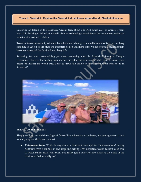 Book Santorini Tours with Ease Now