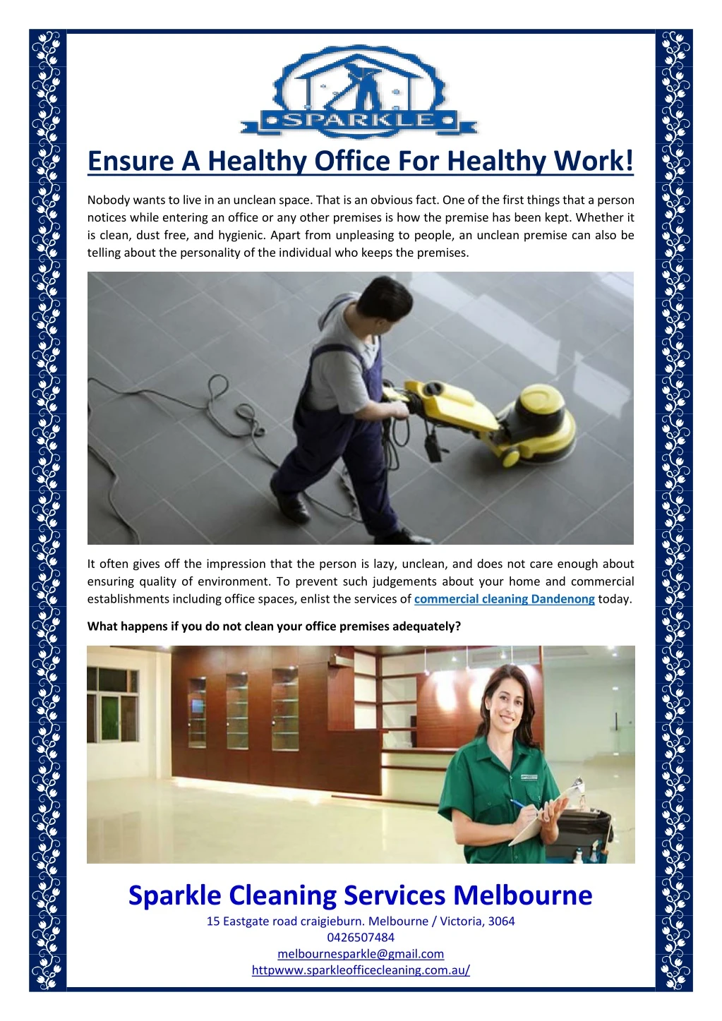 ensure a healthy office for healthy work