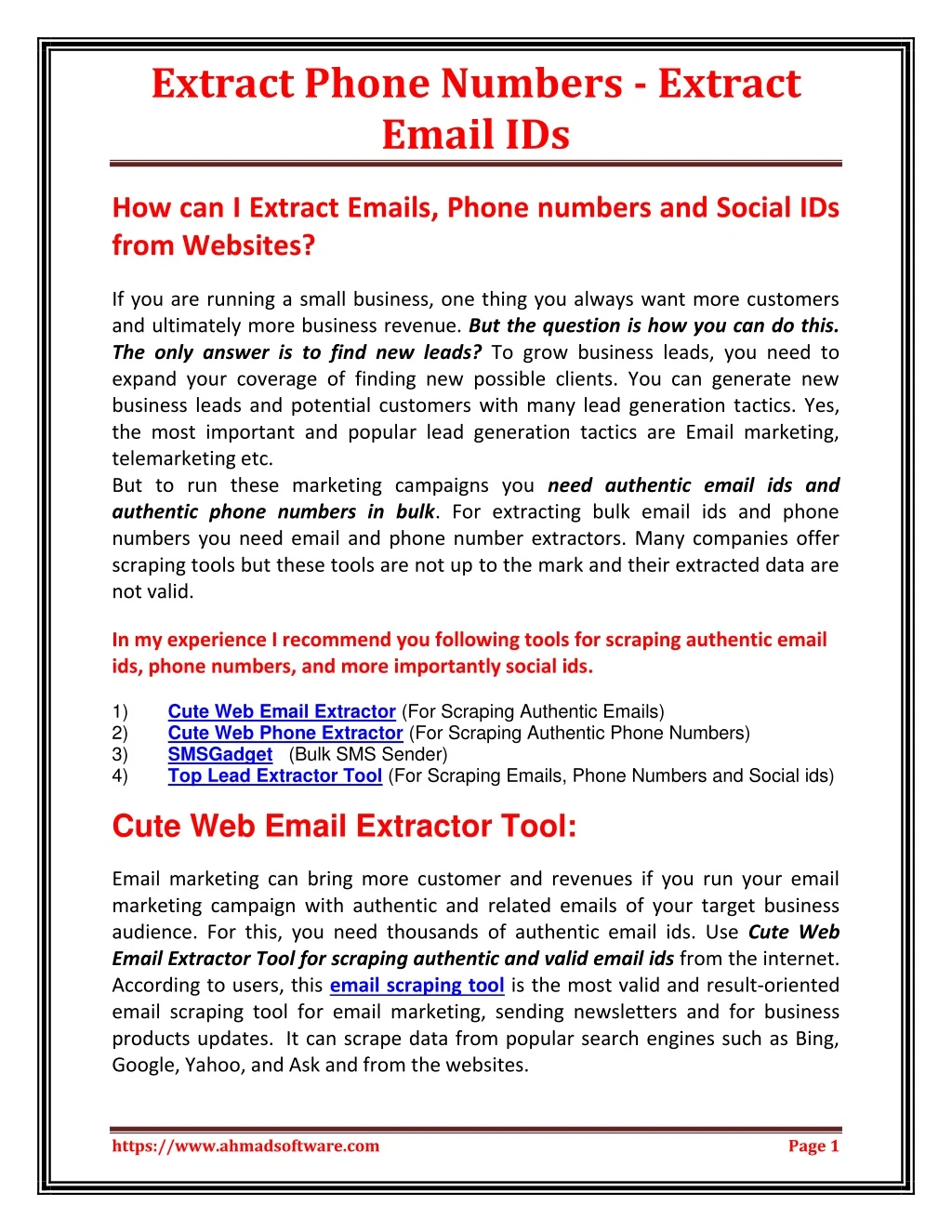 extract phone numbers extract email ids