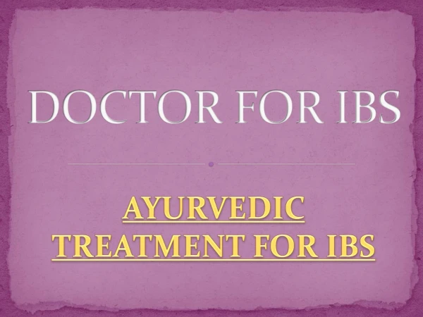 AYURVEDIC TREATMENT FOR IBS