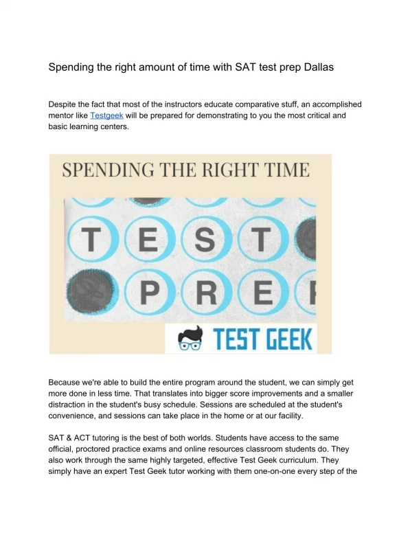Is it right time for SAT test prep Dallas