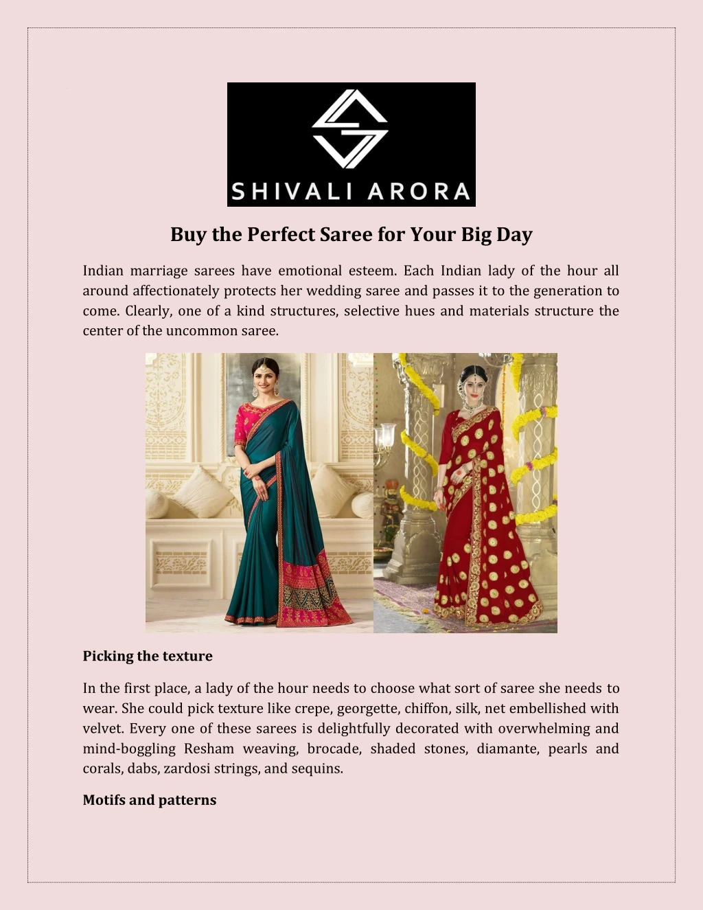 buy the perfect saree for your big day