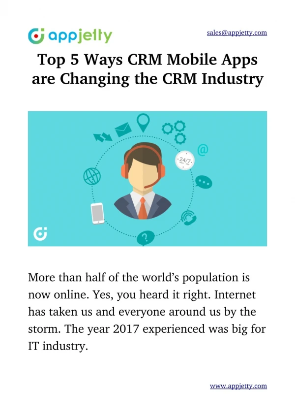 Top 5 Ways CRM Mobile Apps are Changing the CRM Industry