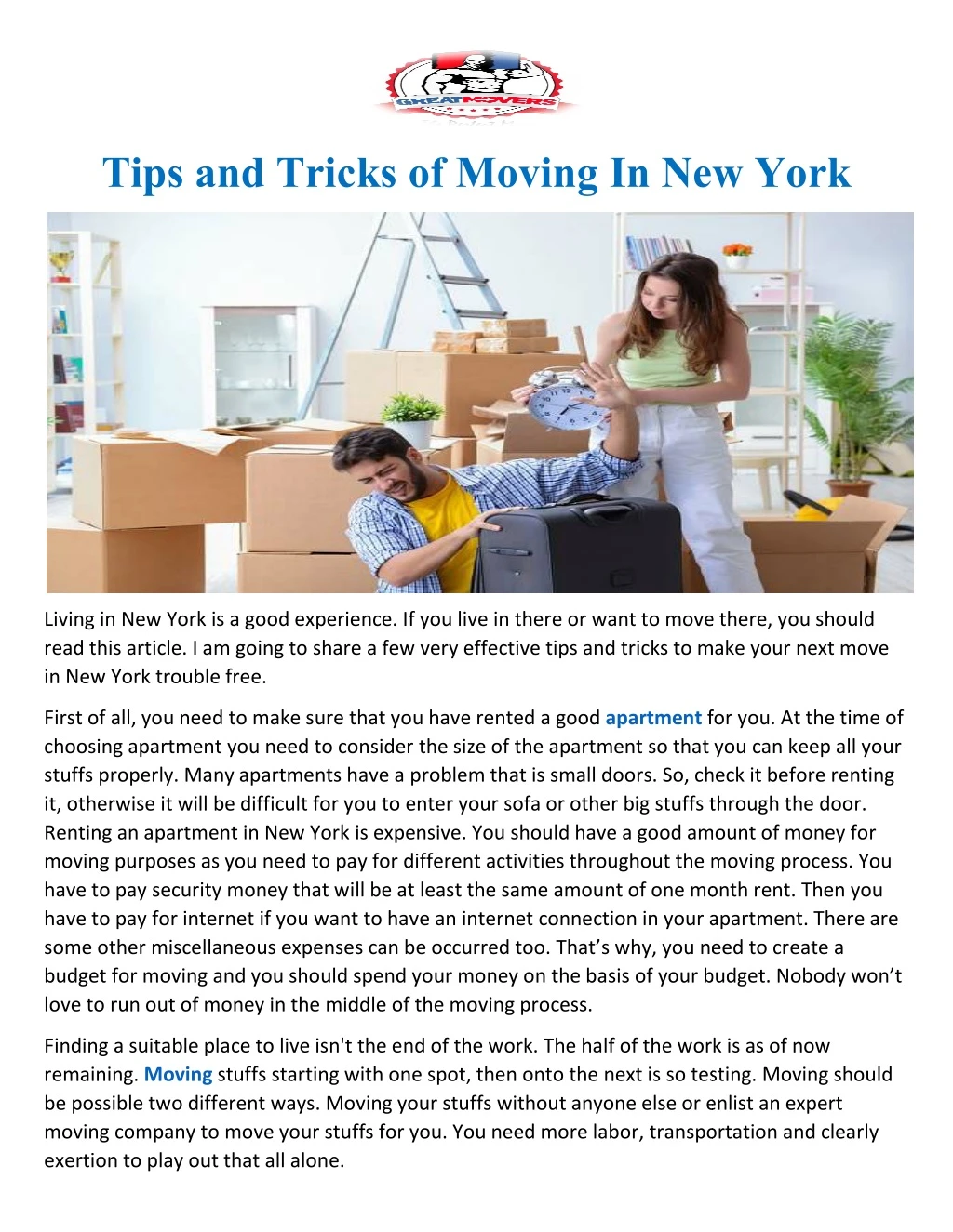 tips and tricks of moving in new york tips
