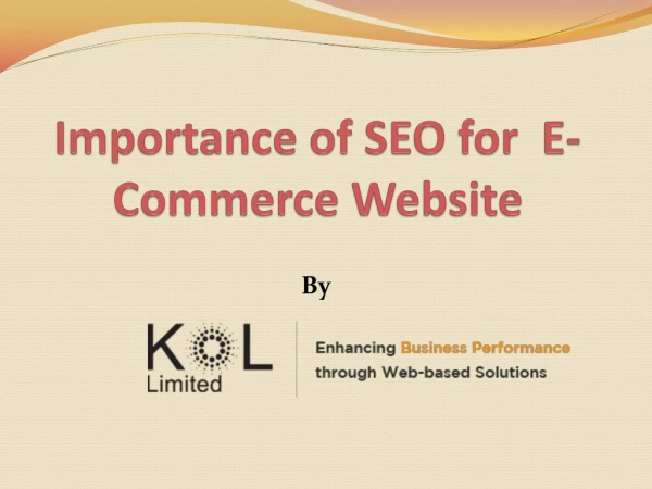 Importance of SEO for E-Commerce Website