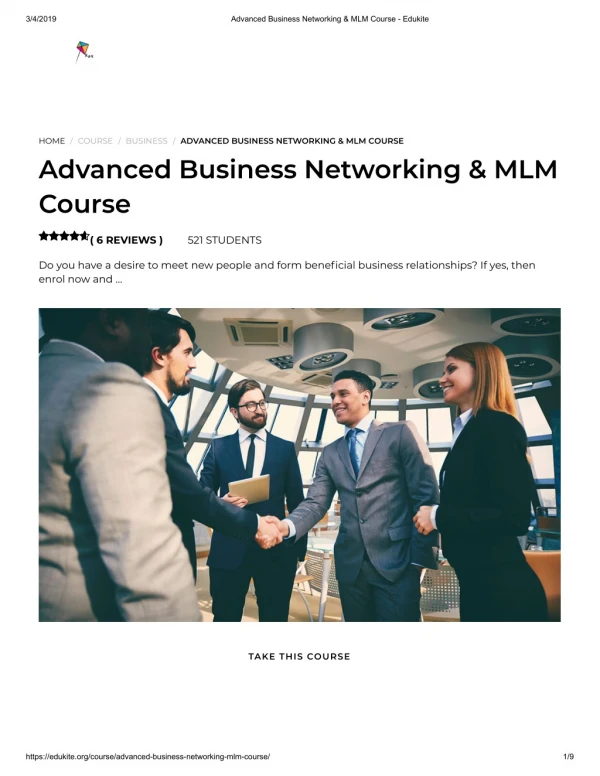 Advanced Business Networking & MLM Course - Edukite