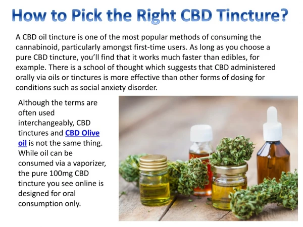 How to Pick the Right CBD Tincture?
