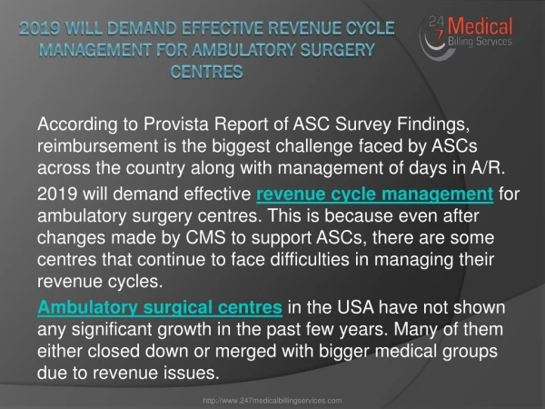 2019 Will Demand Effective Revenue Cycle Management For Ambulatory Surgery Centres