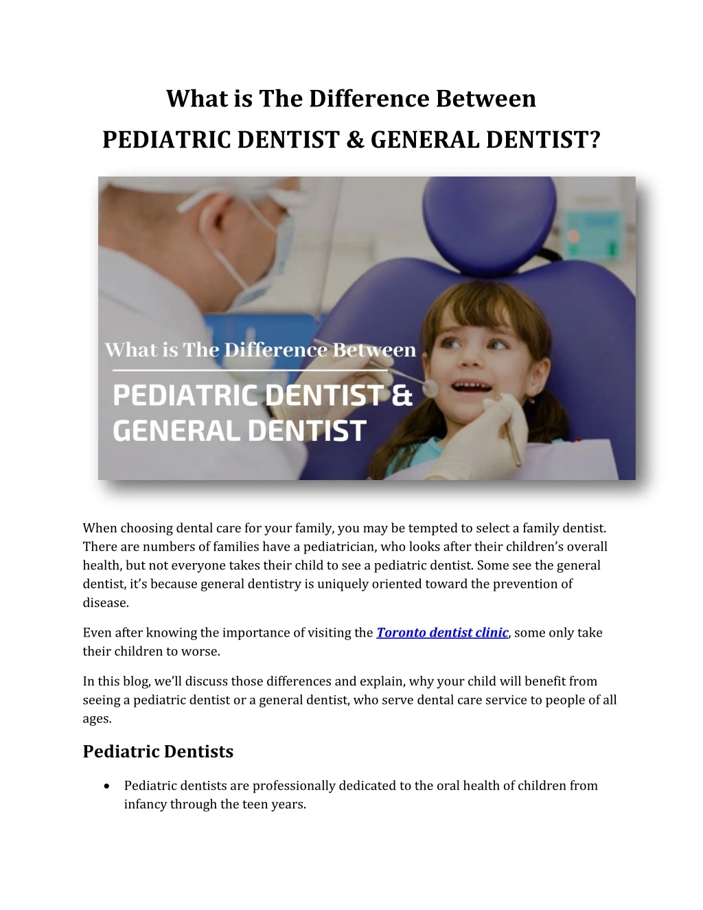 what is the difference between pediatric dentist
