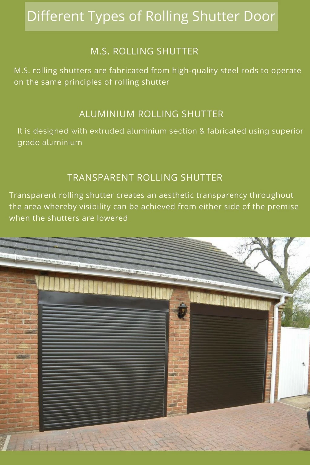 different types of rolling shutter door