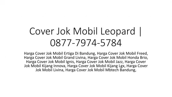 Cover Jok Mobil Leopard | 0877-7974-5784