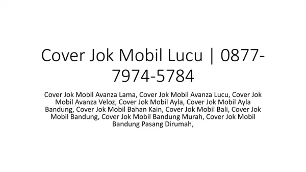Cover Jok Mobil Lucu | 0877-7974-5784