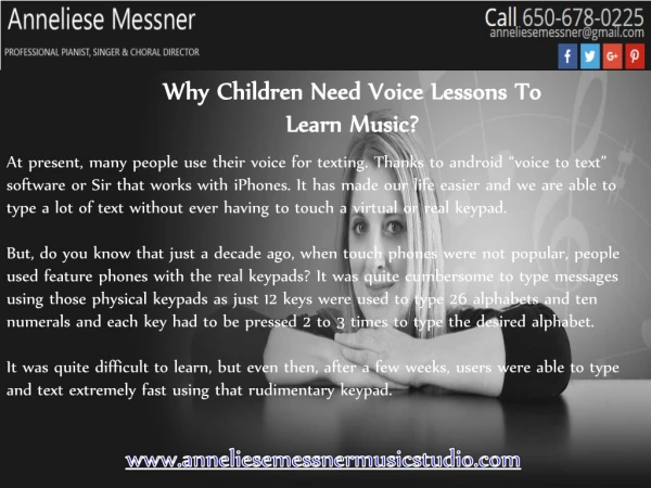 Why Children Need Voice Lessons To Learn Music