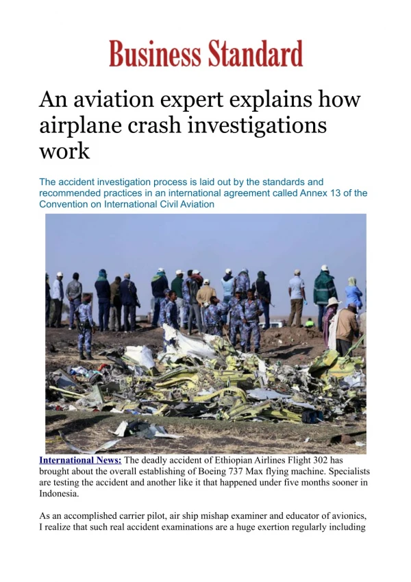 An aviation expert explains how airplane crash investigations work
