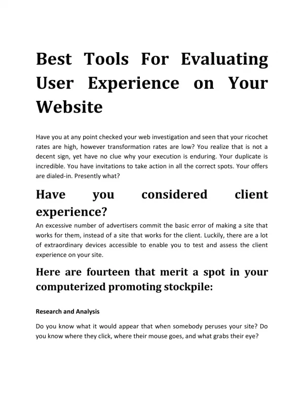 Best Tools For Evaluating User Experience on Your Website