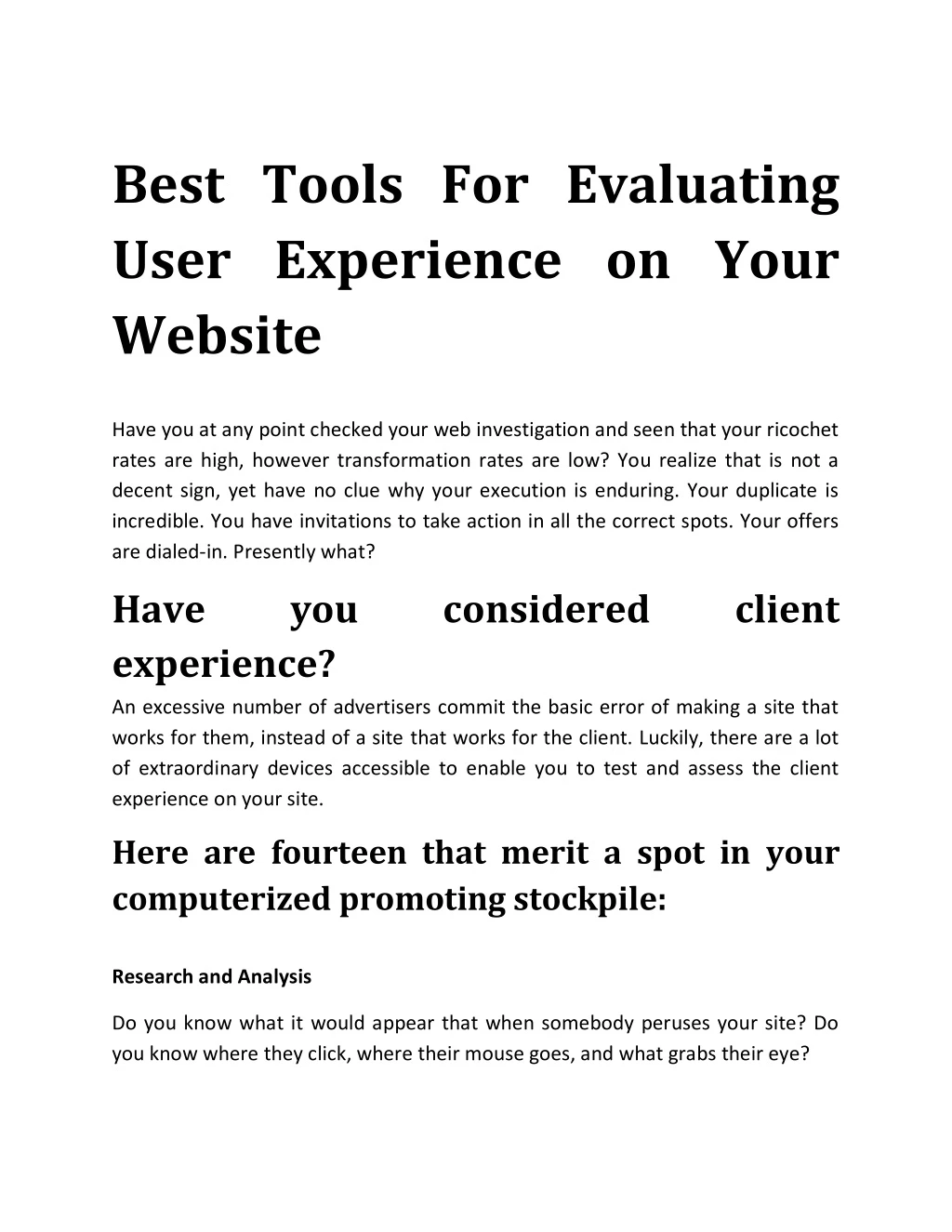 best tools for evaluating user experience on your