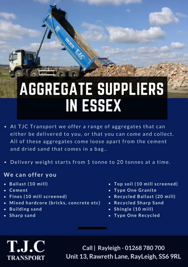 Aggregate Suppliers Essex and UK