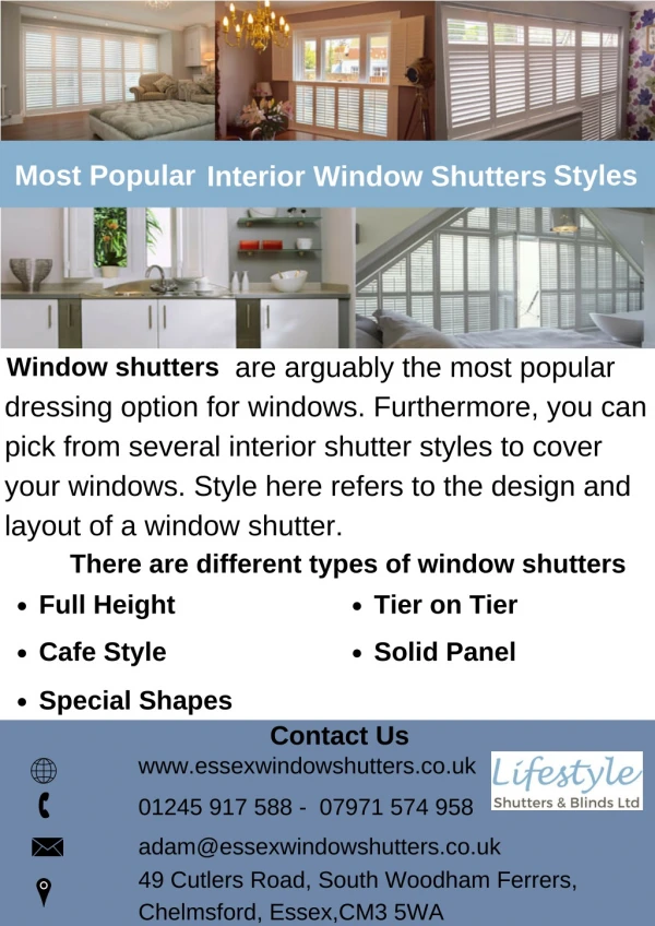 Most Popularer Interior Winsow Shutters Styles