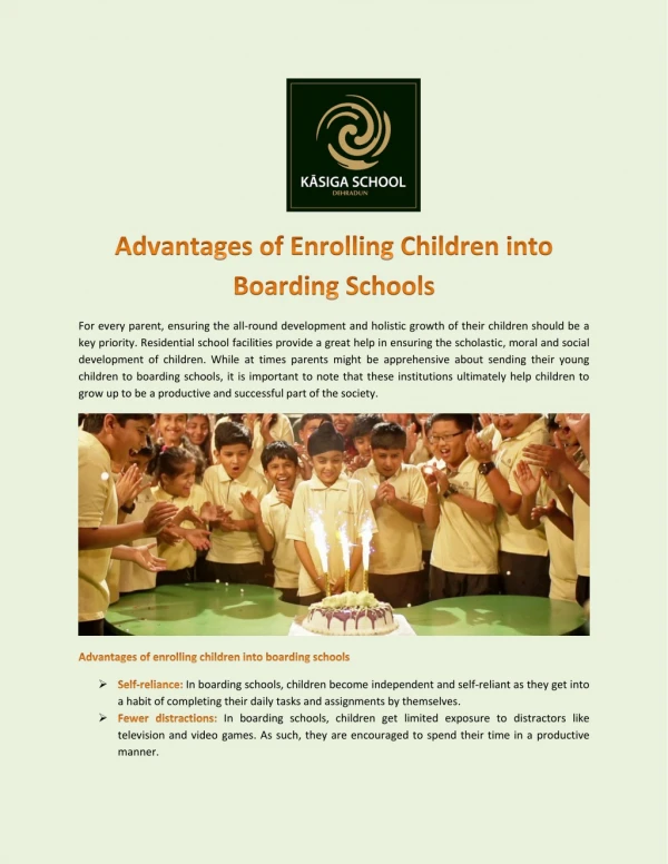Advantages of Enrolling Children into Boarding Schools