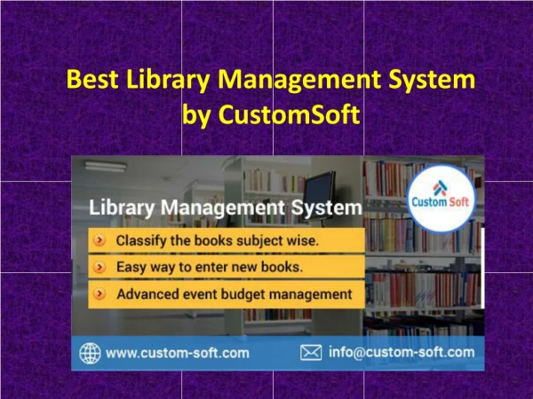 Best Library Management System by CustomSoft