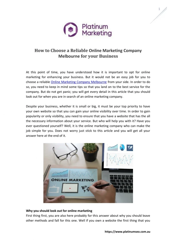 How To Choose A Reliable Online Marketing Company Melbourne