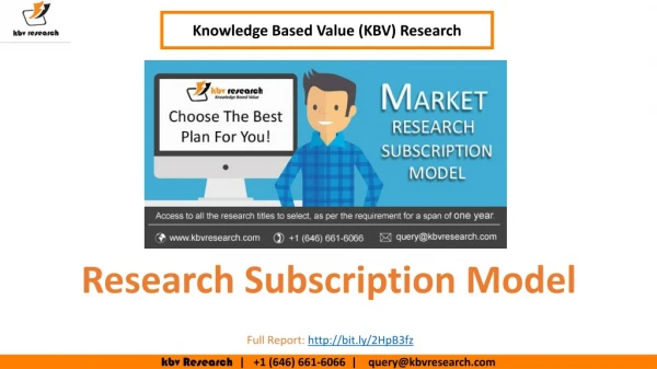 Research Subscription Model- KBV Research