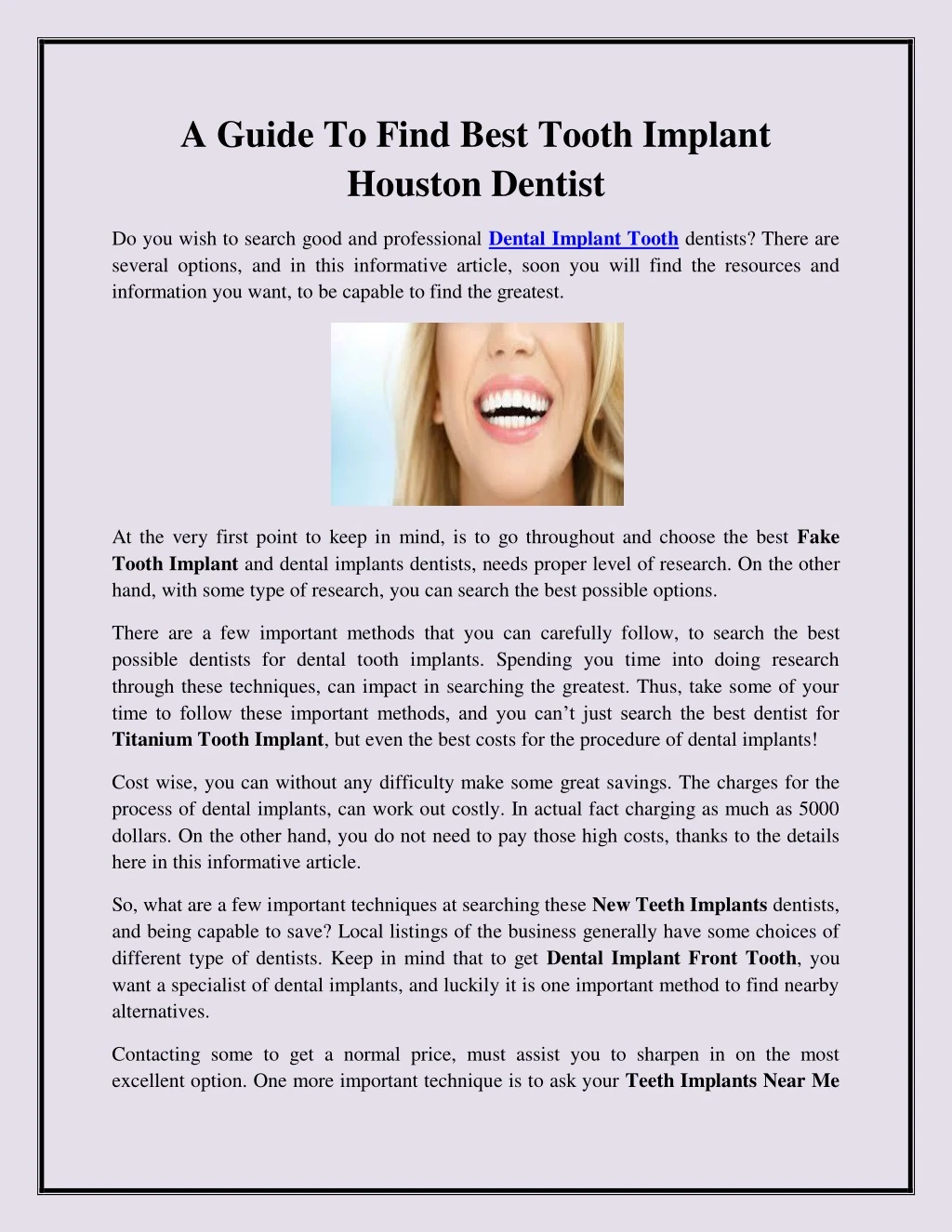 a guide to find best tooth implant houston dentist