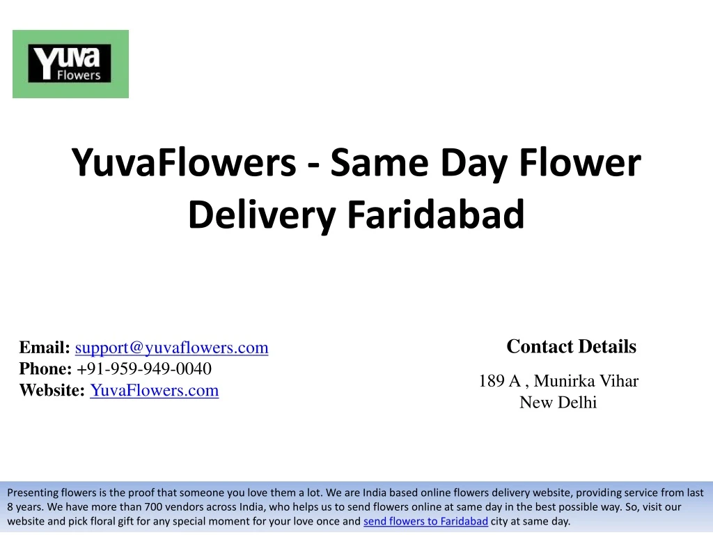 yuvaflowers same day flower delivery faridabad