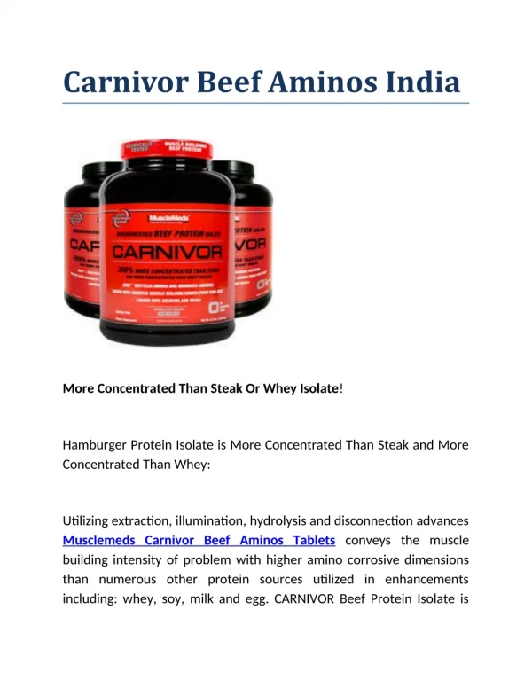 Buy MuscleMeds Carnivor Beef Aminos Online in India (100% Authentic)