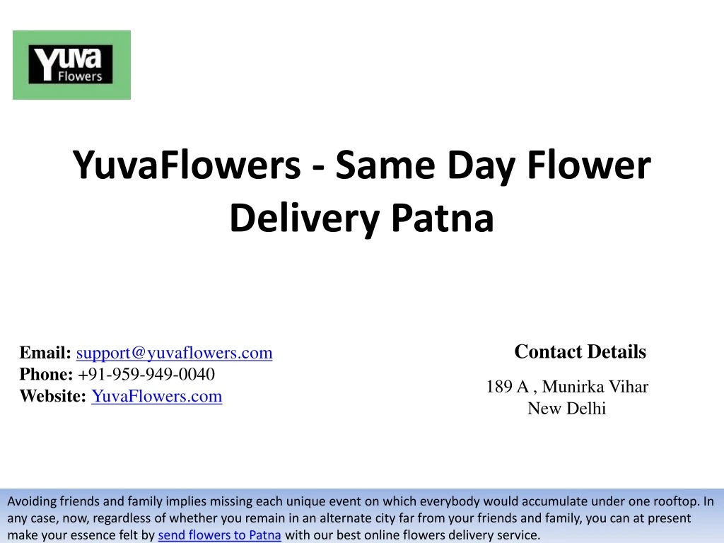 yuvaflowers same day flower delivery patna