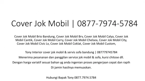 Cover Jok Mobil | 0877-7974-5784