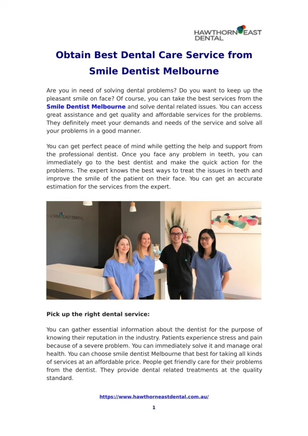 Smile Dentist Melbourne | Hawthorn East Dental