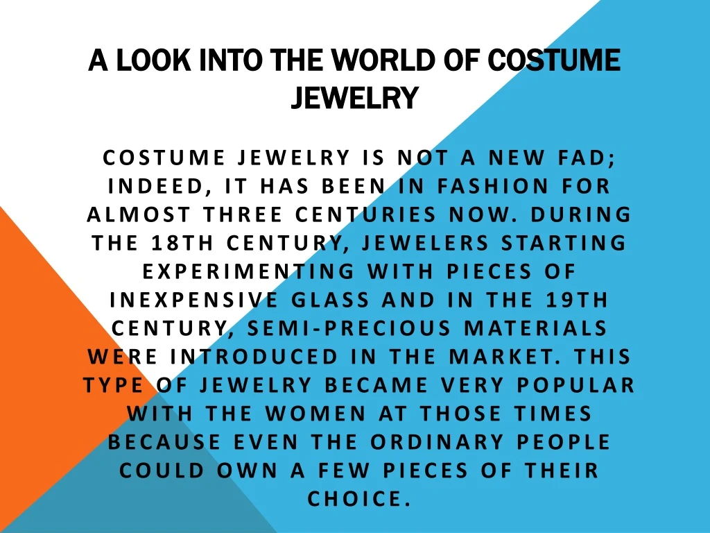 a look into the world of costume jewelry