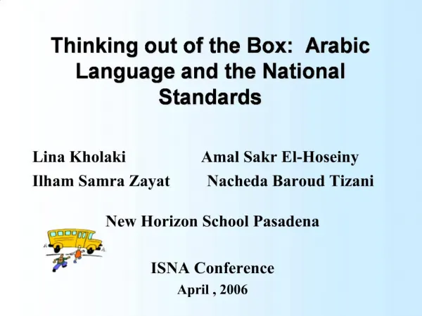 Thinking out of the Box: Arabic Language and the National Standards